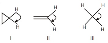 H-C-H angle in molecules